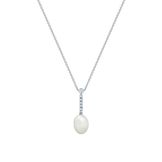 bijoux birks splash freshwater pearl and diamond drop necklace image number 0