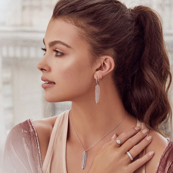 Kate White Gold and Diamond Extra Small Hoop Earrings