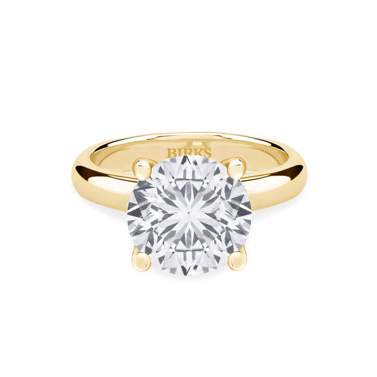 Round Diamond Solitaire Engagement Ring with Sapphire Accent image number 0