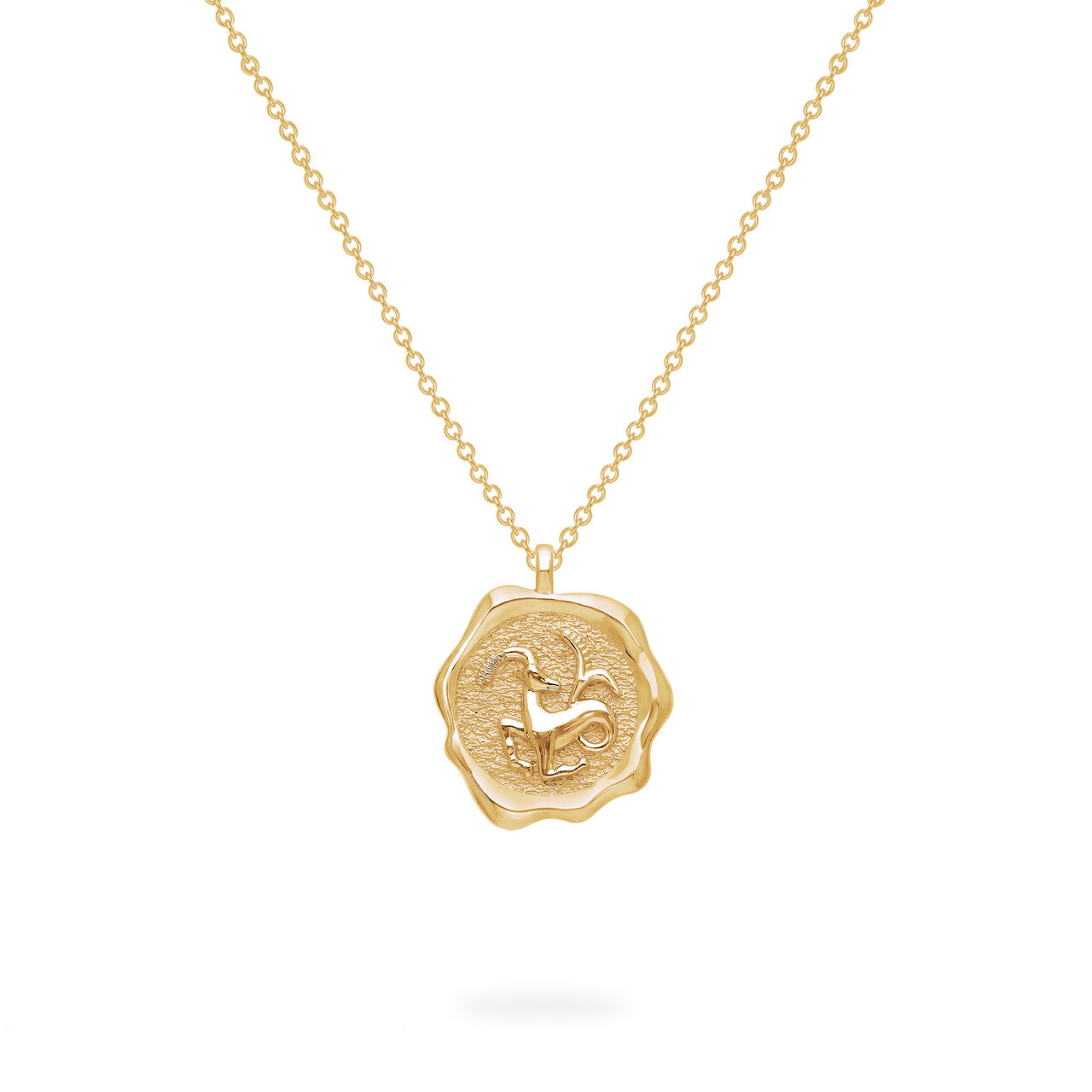 Capricorn Zodiac Sign Yellow Gold Pendant Front image number 0