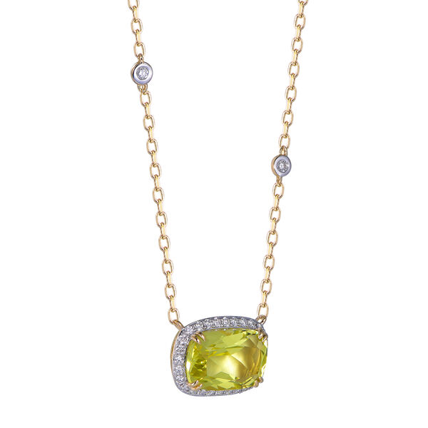 Pendentif Quartz Citron en Or Jaune