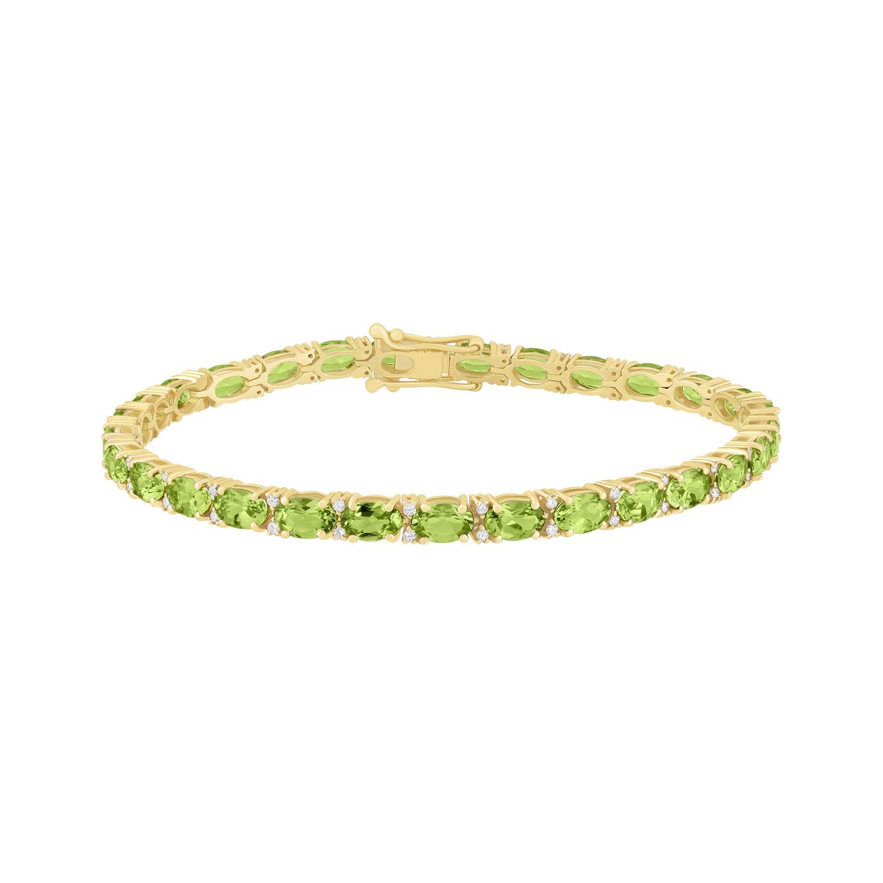 Bracelet en ligne p&eacute;ridot avec pierre en forme ovale-en solde image number 0