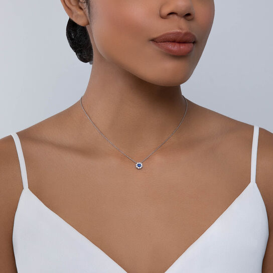 Sapphire and Diamond Pendant image number 1