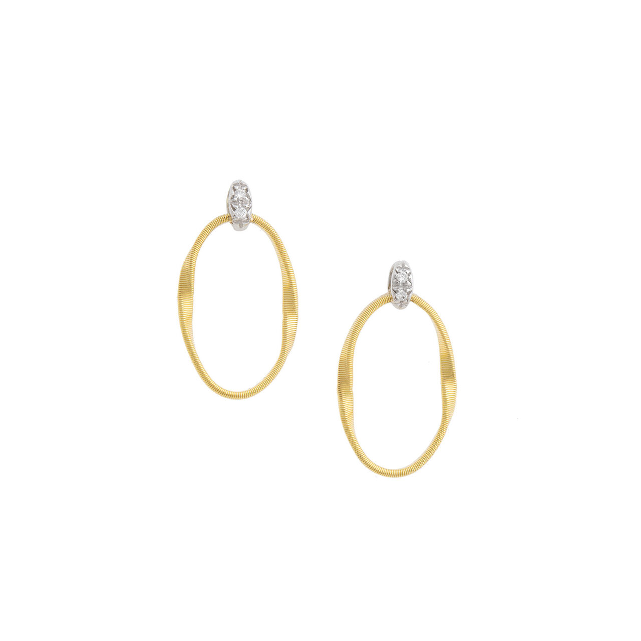 marco bicego marrakech onde yellow gold and diamond large oval drop earrings og367 b yw m5 image number 0