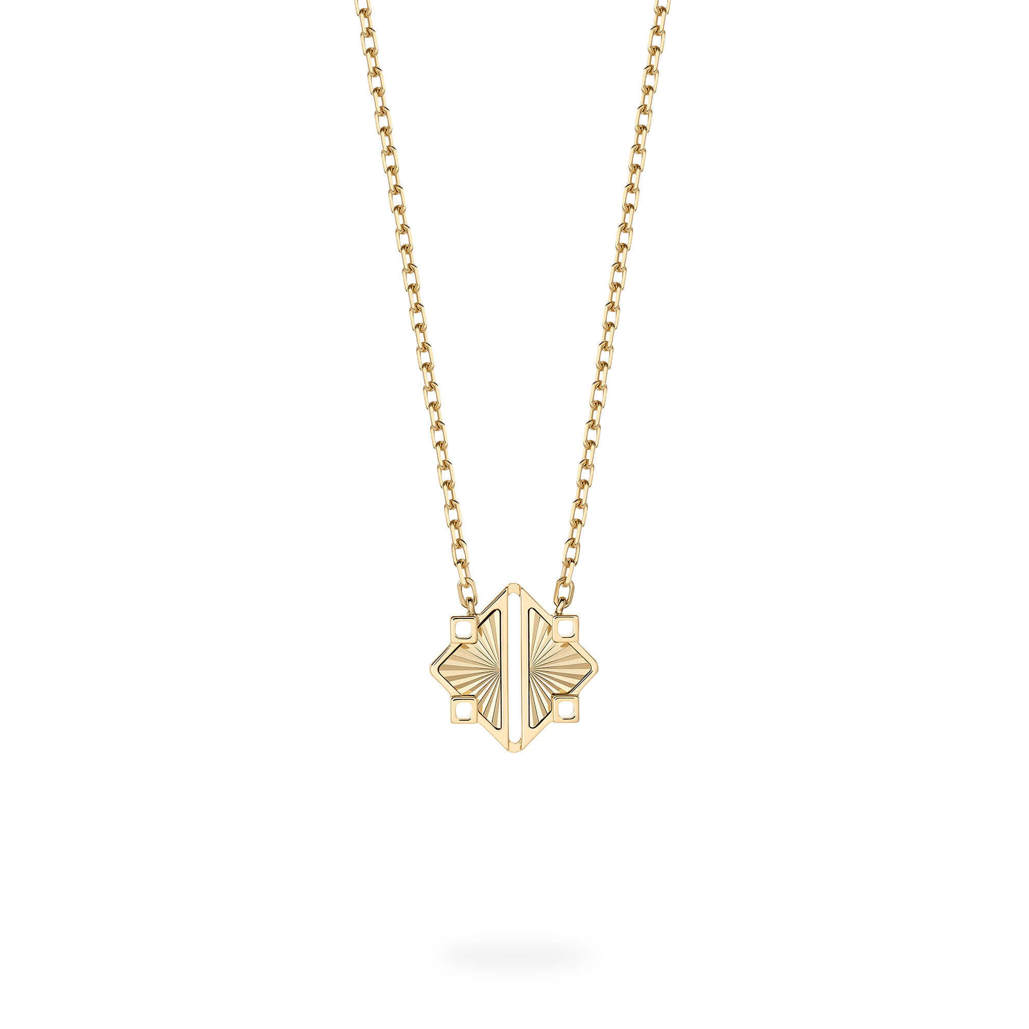 Guilloché Yellow Gold Pendant, X-Small