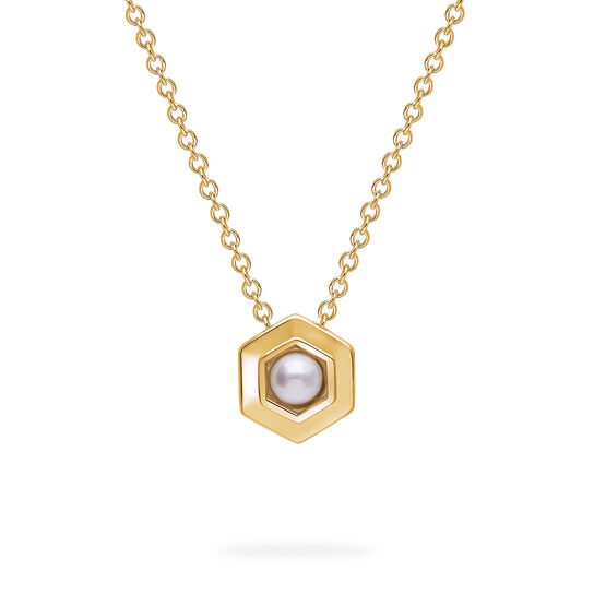Birks Bee Chic Collier &agrave; pendentif pierre de naissance en or jaune, perle d&rsquo;eau douce image number 0