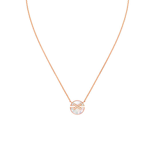 maison birks chaumet jeux de liens harmony small rose gold mother of pearl diamond necklace 084220 image number 0