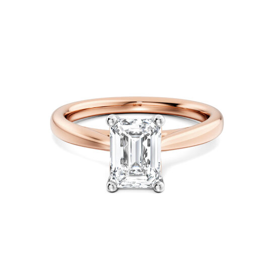 Birks 1879 Rose Gold Emerald-Cut Solitaire Diamond Engagement Ring image number 0