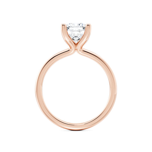 Cushion-Cut Solitaire Diamond Engagement Ring in Rose Gold