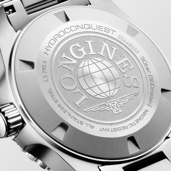 HydroConquest 41 mm GMT automatique en acier inoxydable