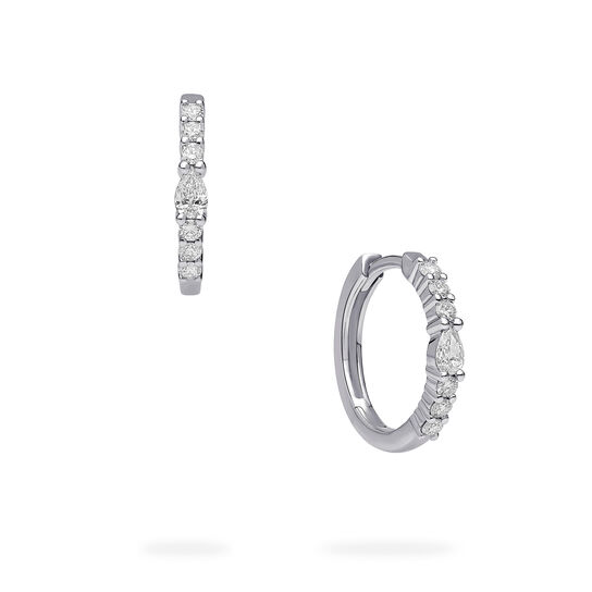 Birks Essentials White Gold Diamond Hoop Earrings image number 0