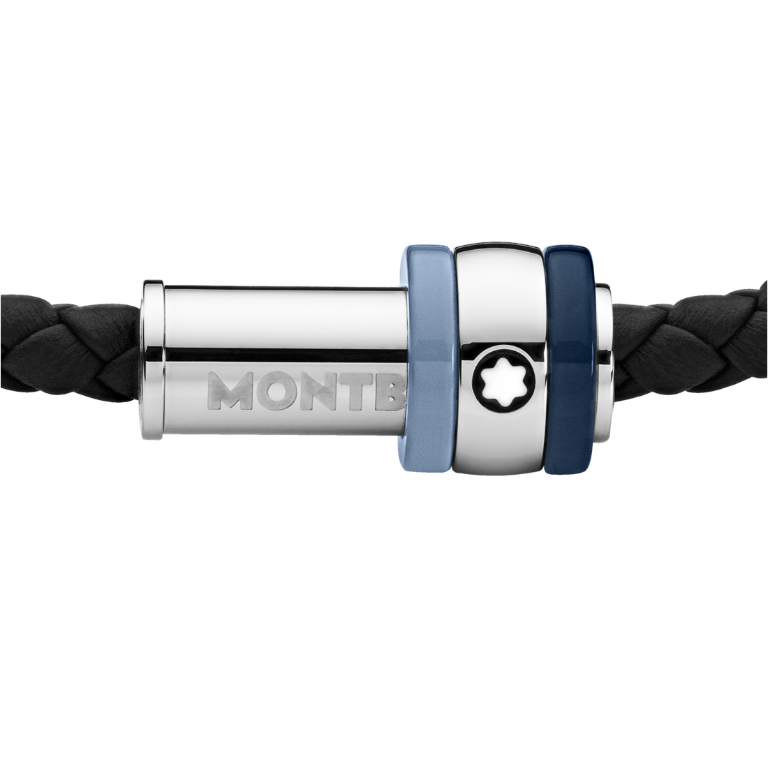 1858 Ice Sea Black Leather and Stainless Steel Bracelet