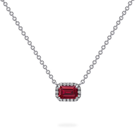 Birks Essentials White Gold Ruby and Diamond Pendant Necklace image number 0