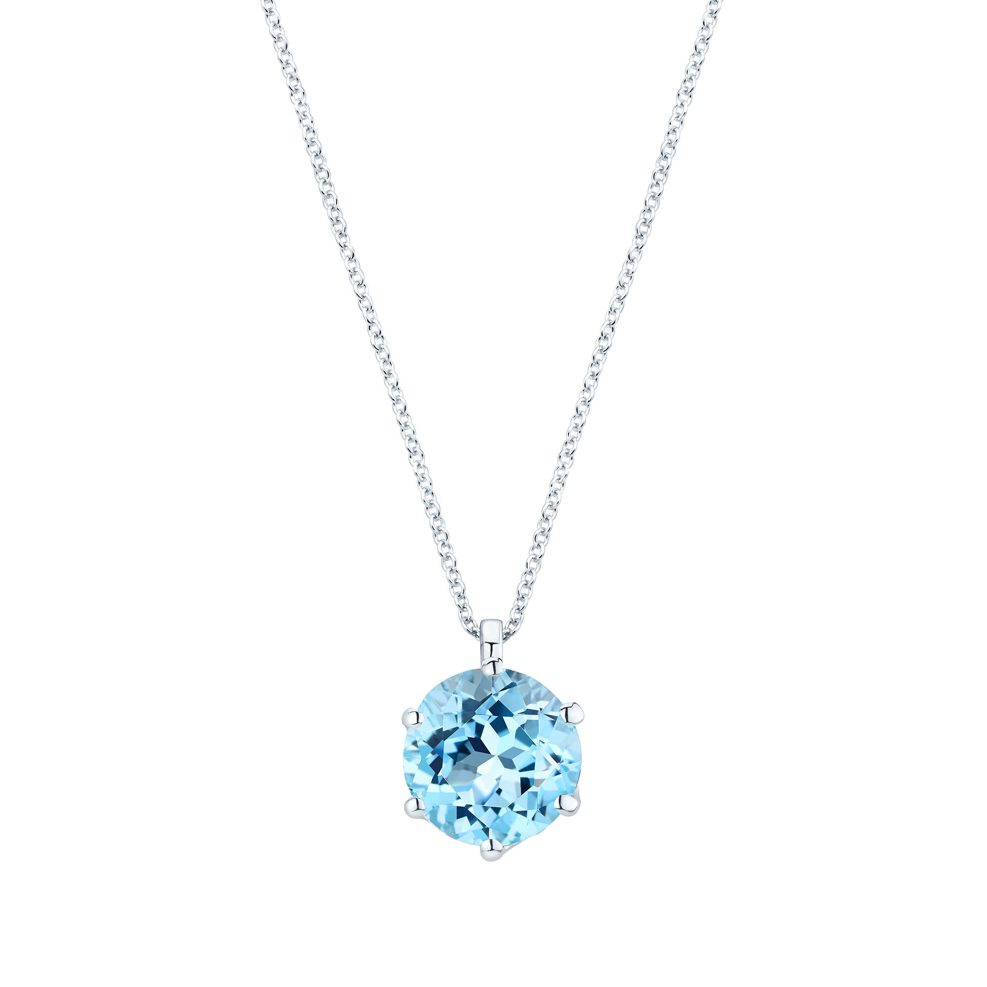 Silver Blue Topaz Necklace Birks Essentials