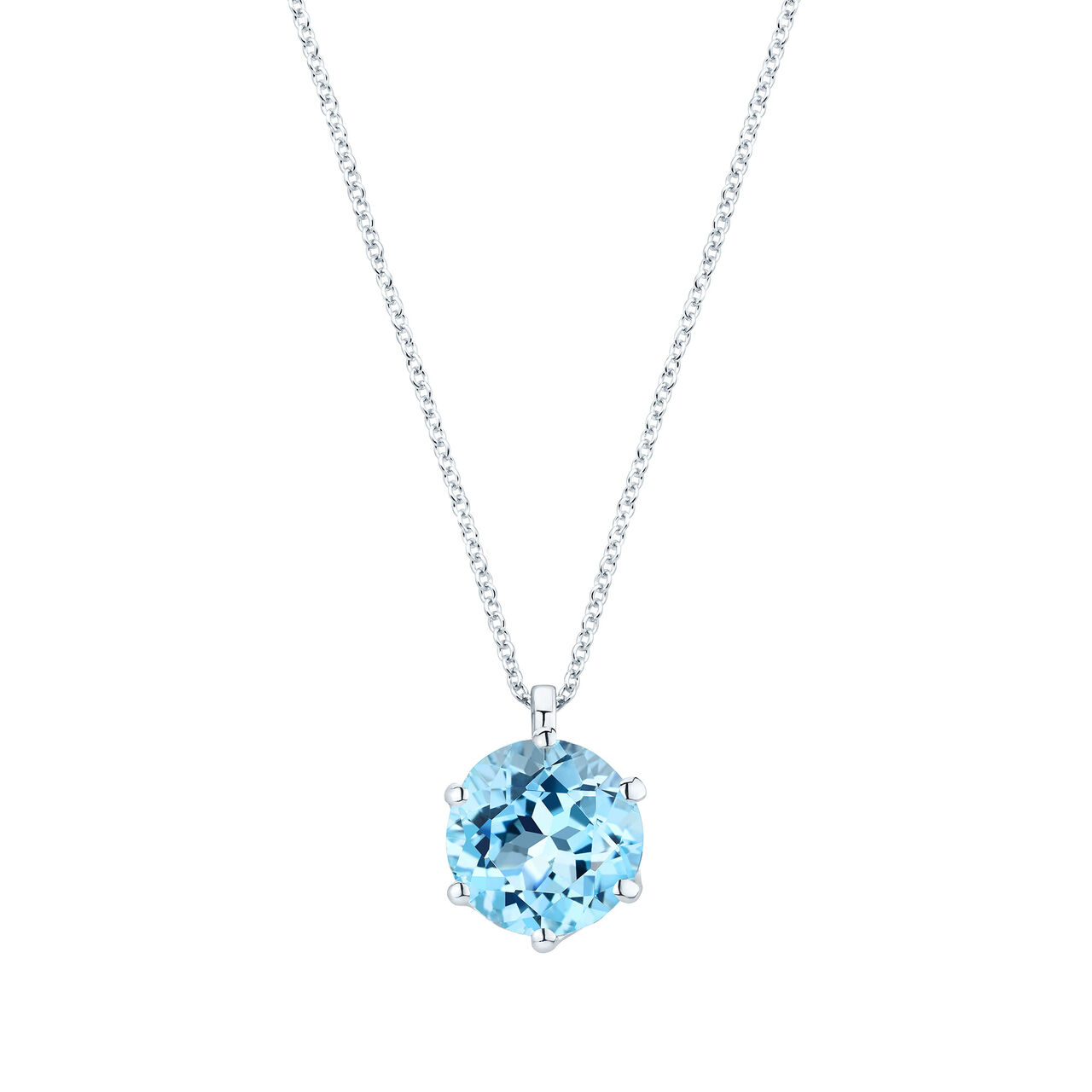 Birks Essentials Silver Blue Topaz Pendant image number 0