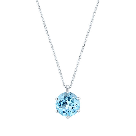 Birks Essentials Silver Blue Topaz Pendant image number 0