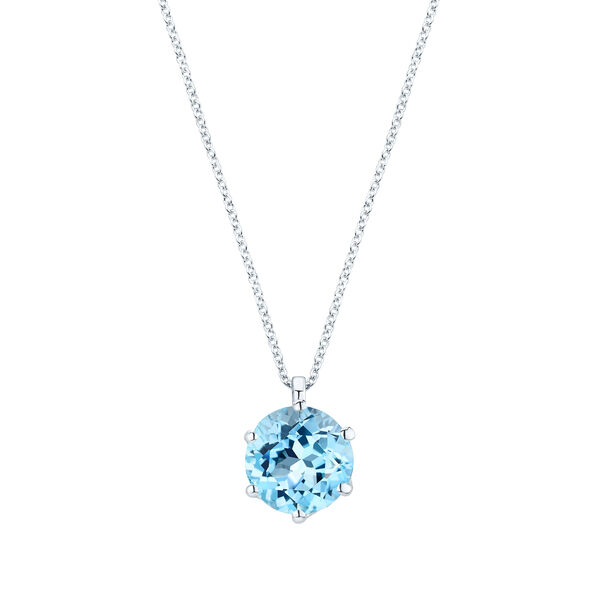 Pendentif en argent avec topaze bleue