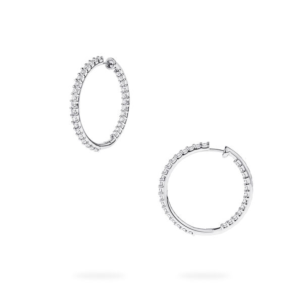 White Gold & Diamond Hoop Earrings