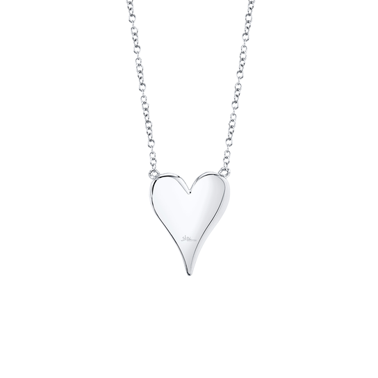 White Gold Heart Pendant with Diamond Pave image number 1