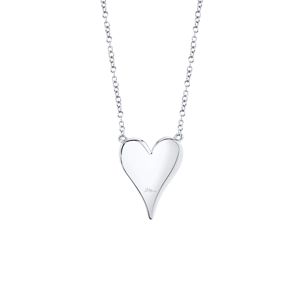 White Gold Heart Pendant with Diamond Pavé