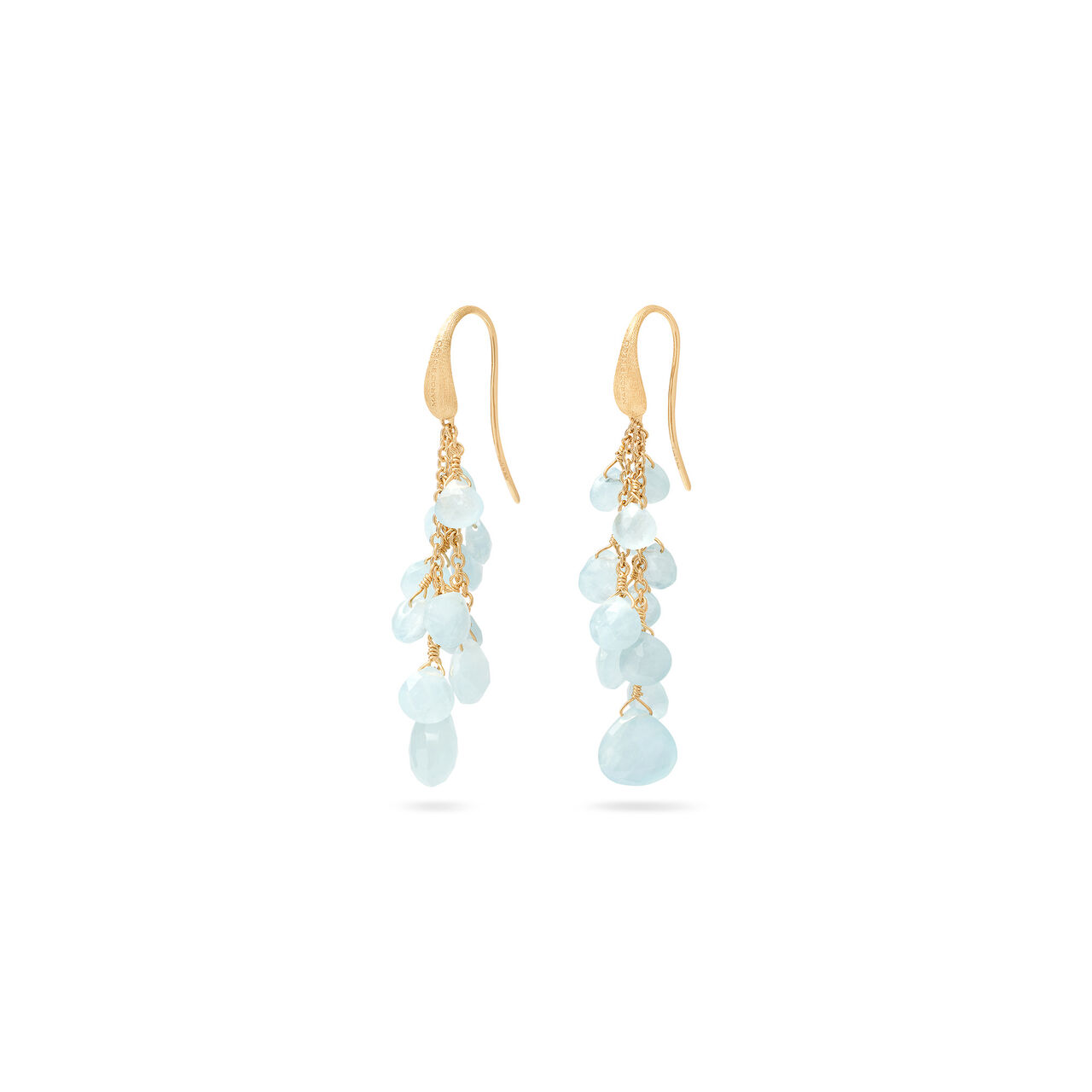 Paradise Yellow Gold and Aquamarine Drop Earrings image number 0