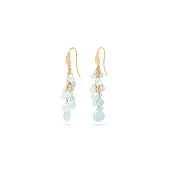 Paradise Yellow Gold and Aquamarine Drop Earrings image number 0