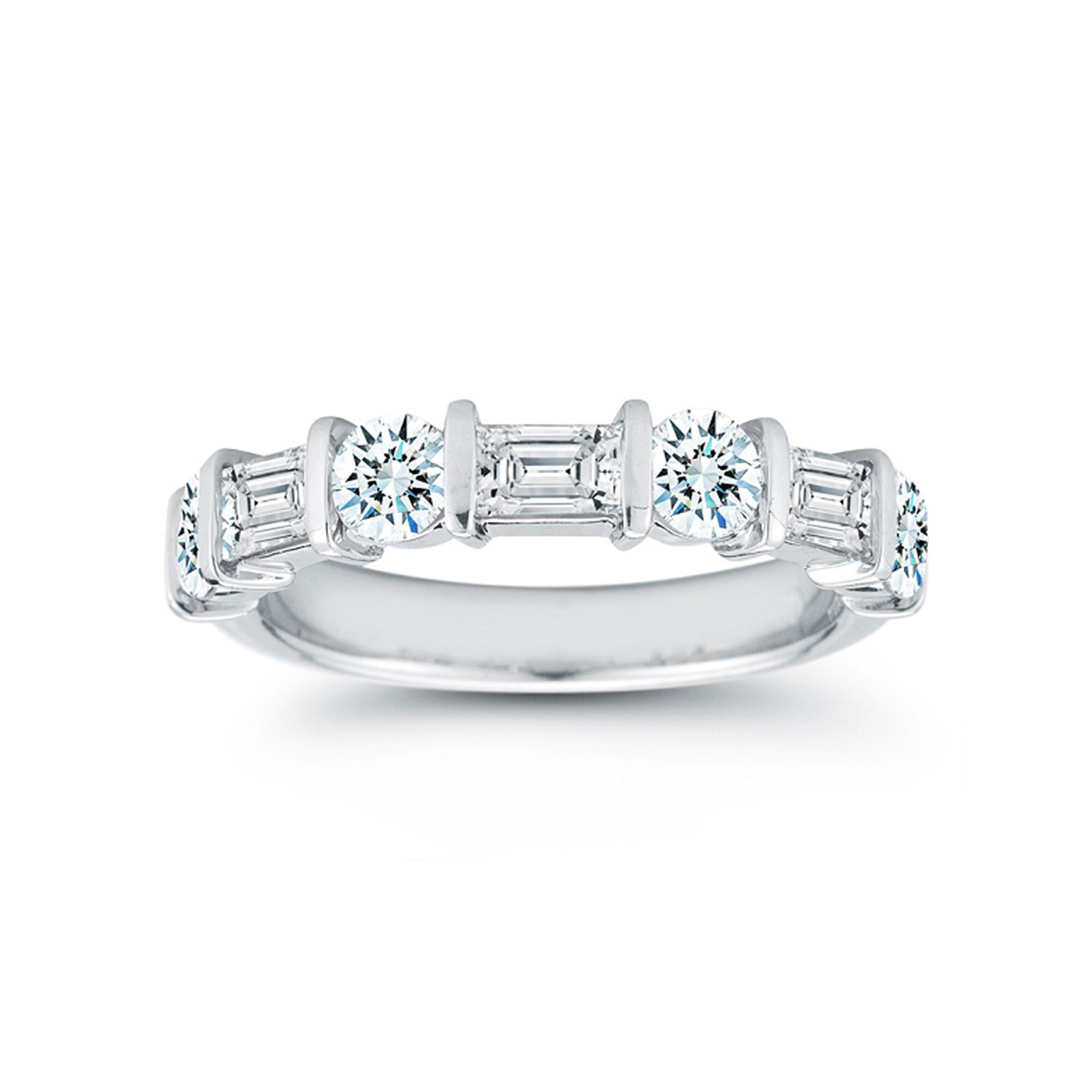 Bijoux Birks Platinum Baguette Diamond Band