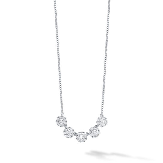 bijoux birks iconic white gold and diamond snowflake necklace image number 0