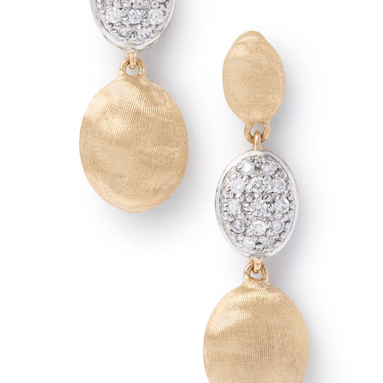 Marco Bicego Siviglia Yellow Gold and Diamond Drop Earrings OB1234 B YW  image number 1