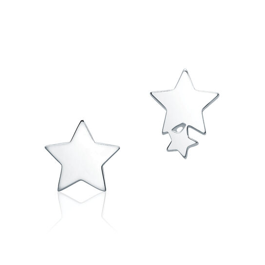 Boucles d'oreilles étoile filante en argent unique image number 4