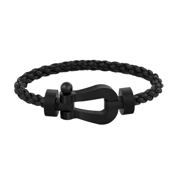 Bracelet cable Force 10 en titane DLC, très grand modèle