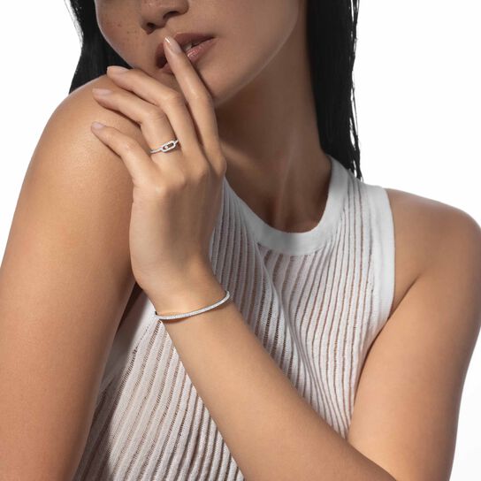 Messika Bague Move Uno en or blanc avec pav&eacute; de diamants, petit mod&egrave;le image number 1