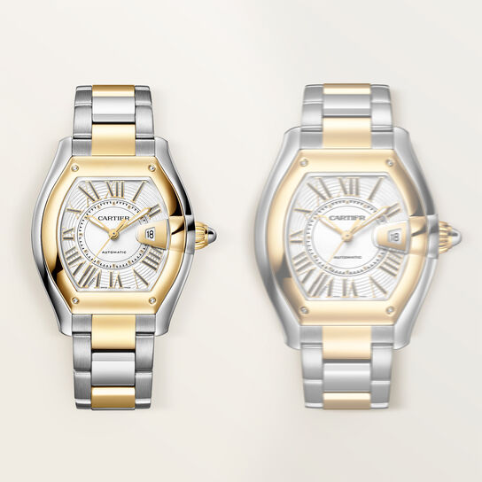 Cartier Roadster 42 x 35 mm automatique en acier et or jaune, moyen mod&egrave;le image number 2