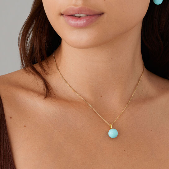 Marco Bicego Africa Yellow Gold and Turquoise Pendant CB2493 TU Y model image number 1