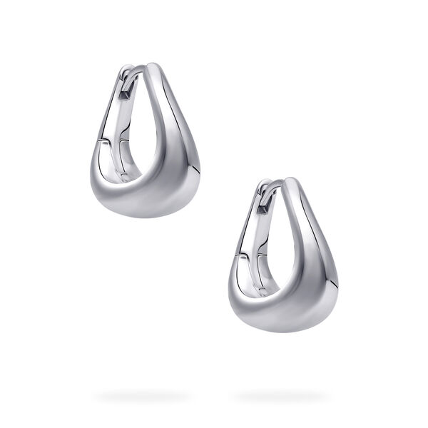 Sterling Silver 18 mm Curved Earrings