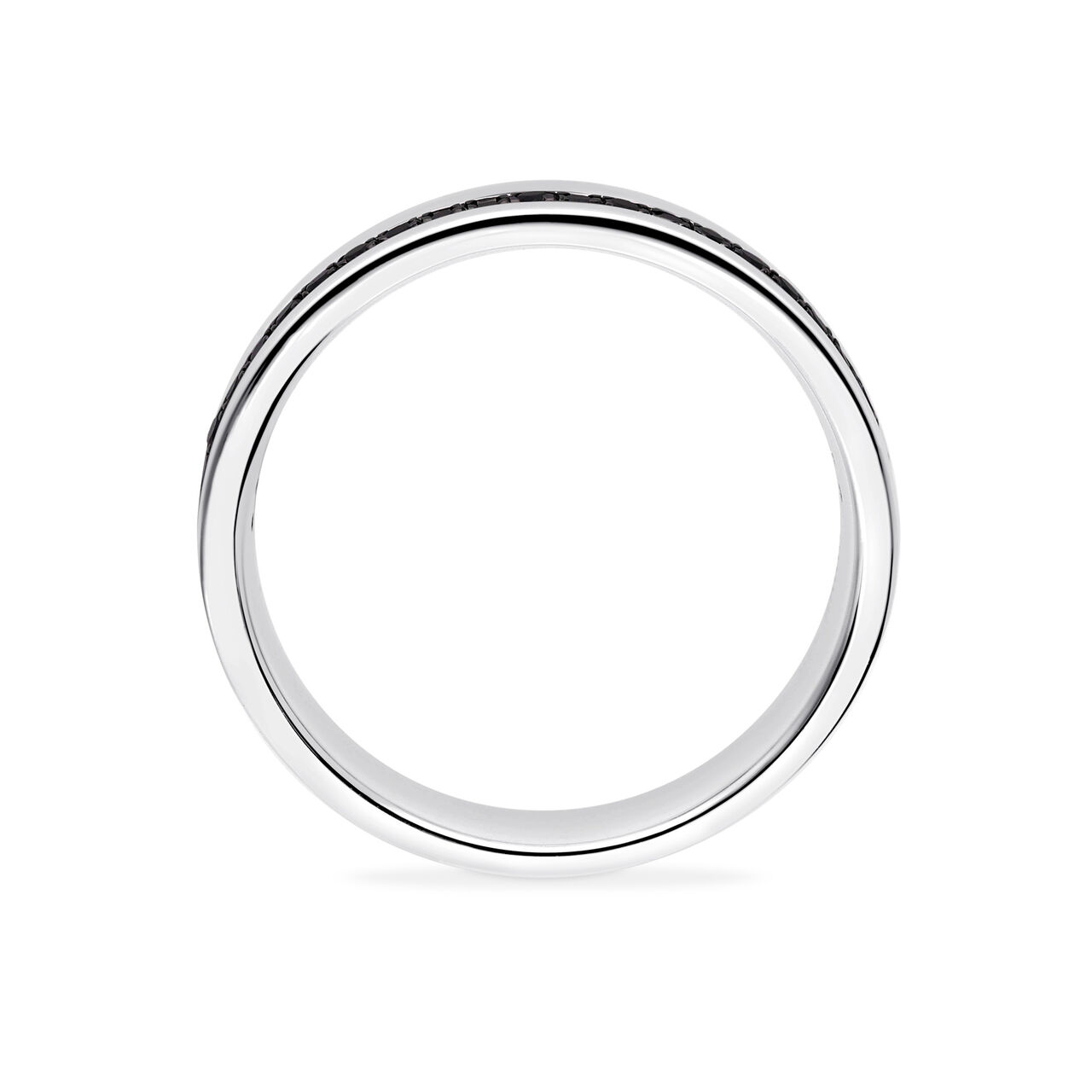 Birks Essentials Bague pour homme en argent sterling avec diamants noirs image number 3