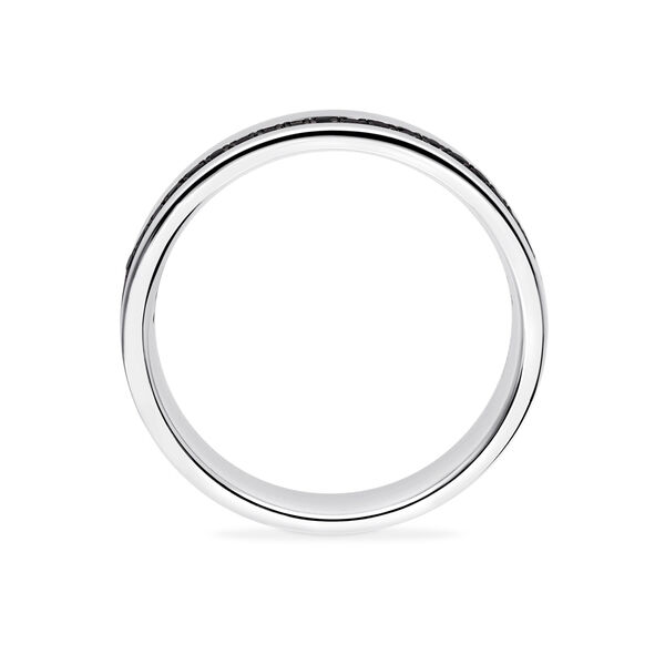 Bague pour homme en argent sterling avec diamants noirs