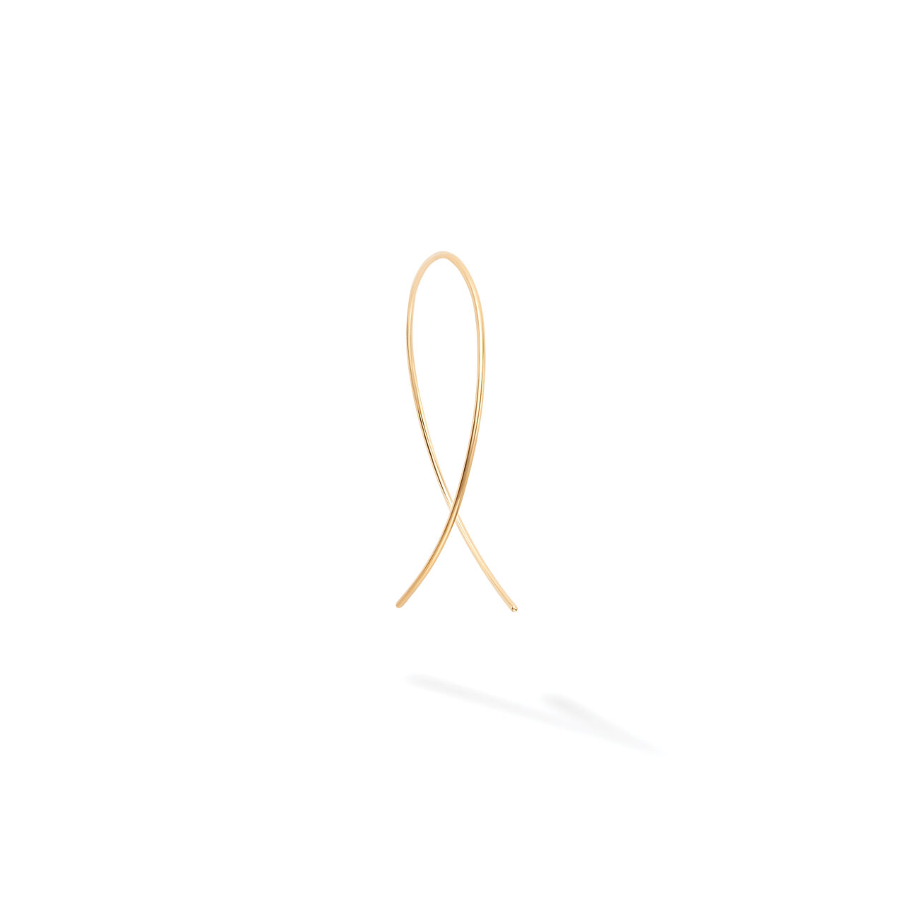 bijoux birks essentials single yellow gold crossover hoop earring image number 0