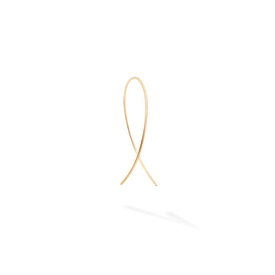 bijoux birks essentials single yellow gold crossover hoop earring image number 0