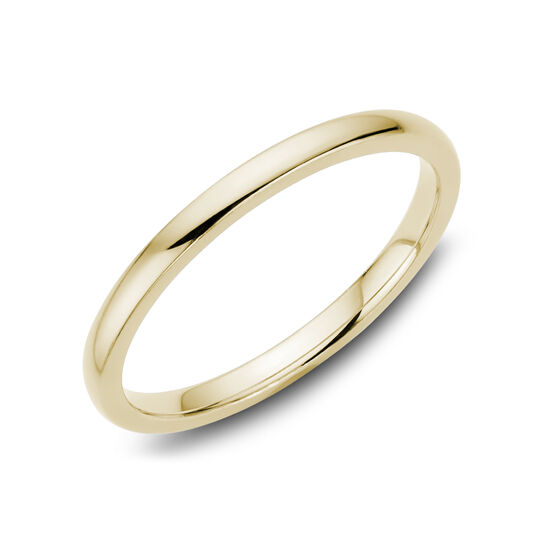 2 mm Wedding Band Yellow Gold Angle image number 1