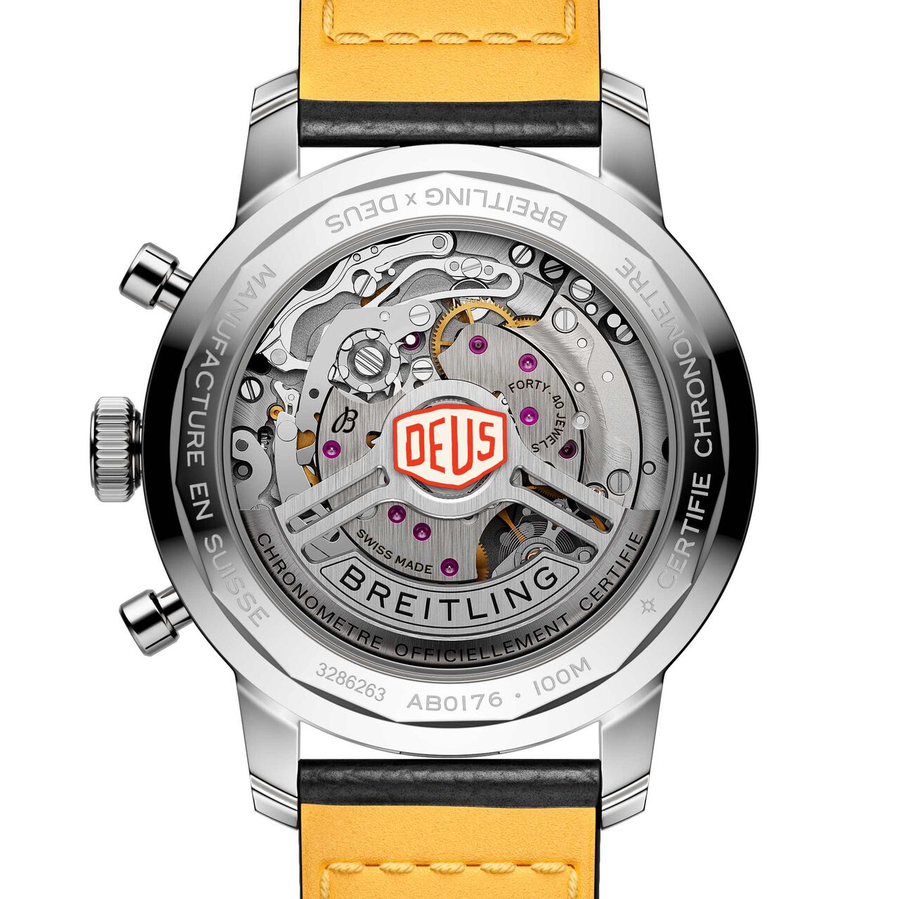 /Breitling AB01765A1B1X1 Top Time B01 Deus Automatic Chronograph 41 mm Stainless Steel Back image number 1