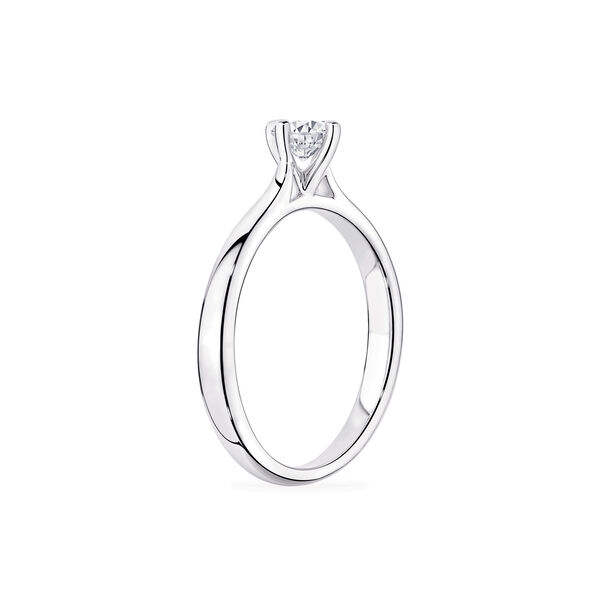 Bague de fiançailles à diamant solitaire rond