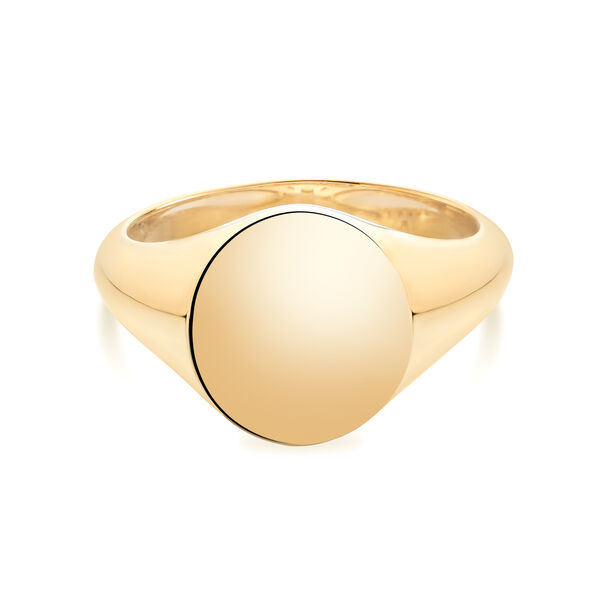 Yellow Gold Oval Signet Ring-9