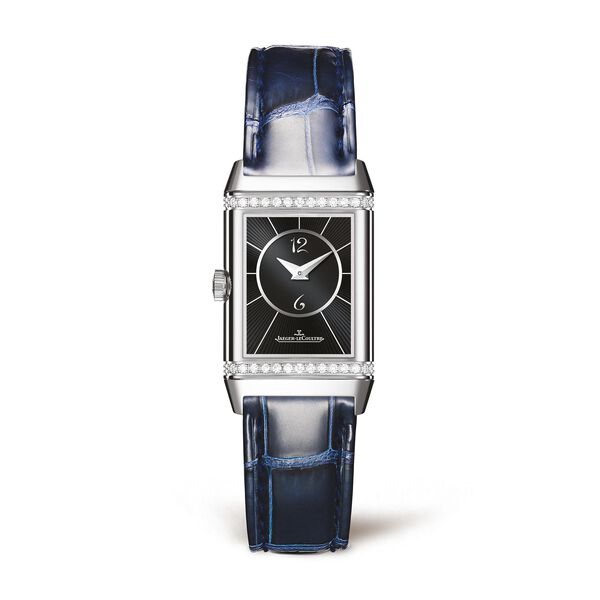 Reverso Classic Duetto 34 x 21 mm manuelle en acier inoxydable et diamants petit modèle 