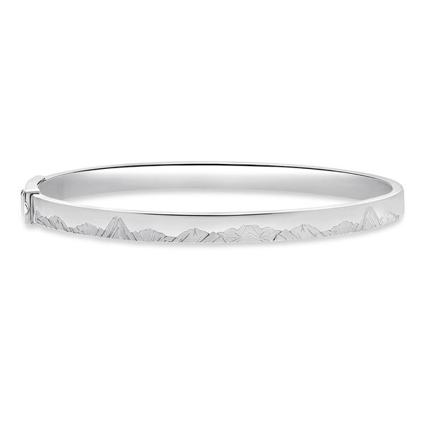 Sterling Silver Men's Mountain Bangle