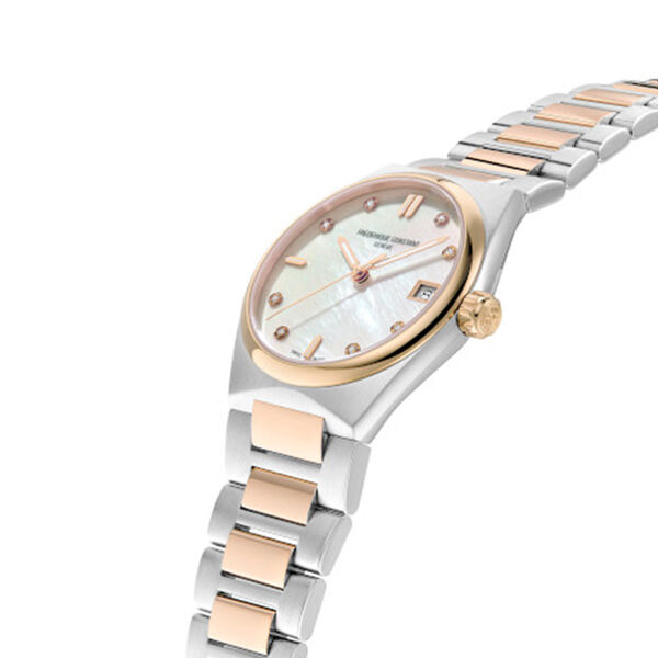 Highlife 31 mm quartz en acier inoxydable plaqué or rose et diamants