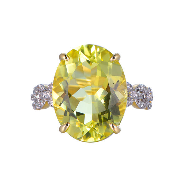 Bague Quartz Citron Oval en Or Jaune