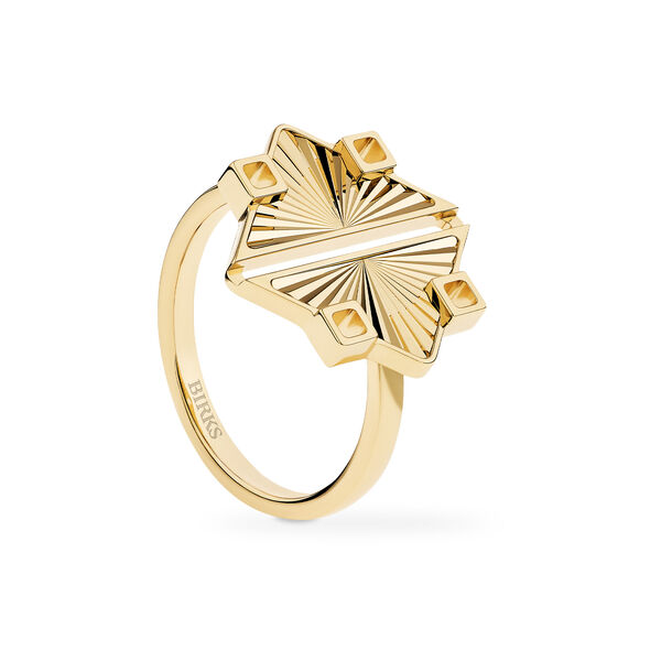 Bague en or jaune guilloché