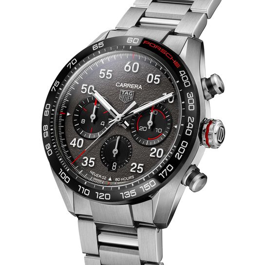 Carrera Porsche édition spéciale 44 mm chronographe automatique en acier inoxydable image number 1