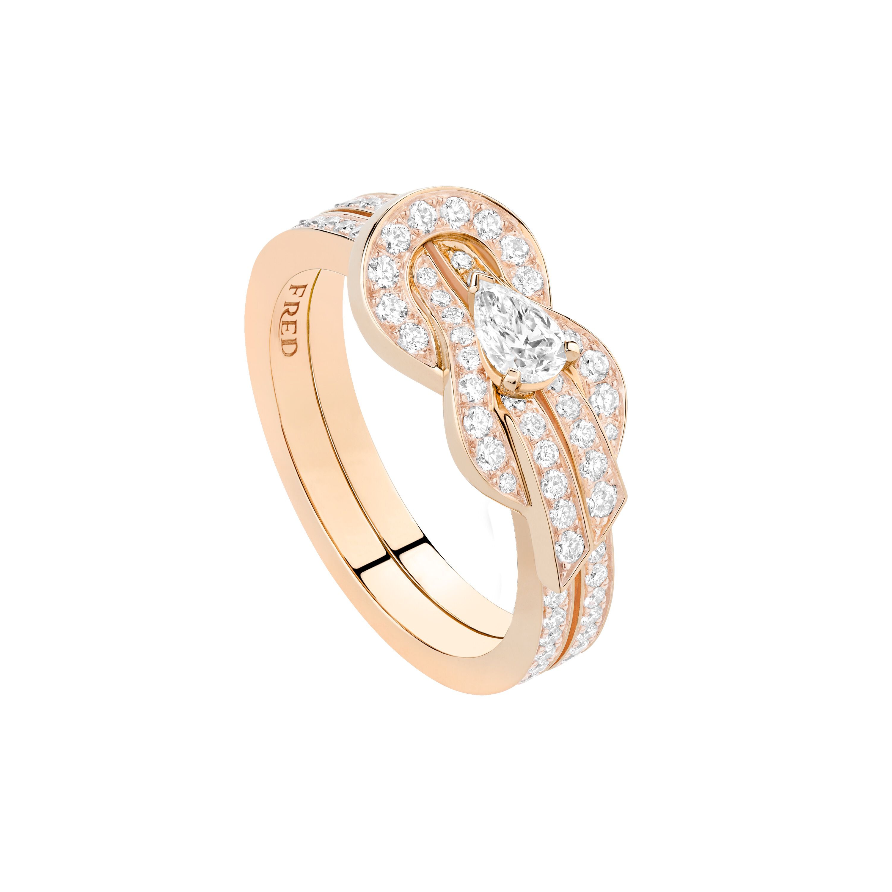 Chance Infinie Medium Rose Gold Diamond Pavé Ring